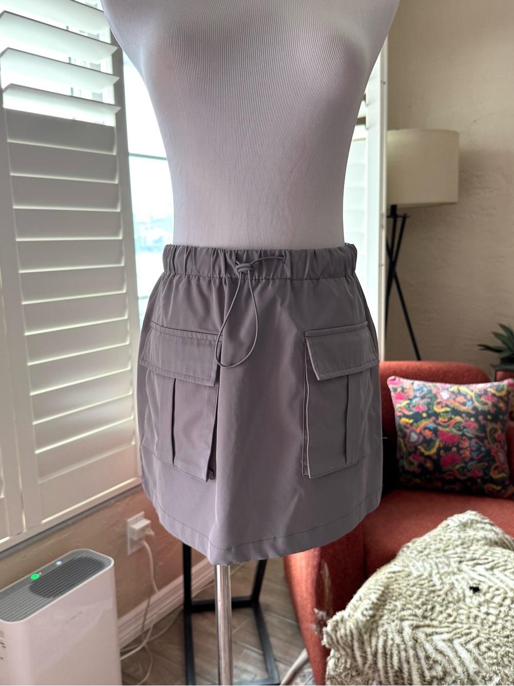 SHEIN Lilac Utility Mini Skirt with Cargo Pockets